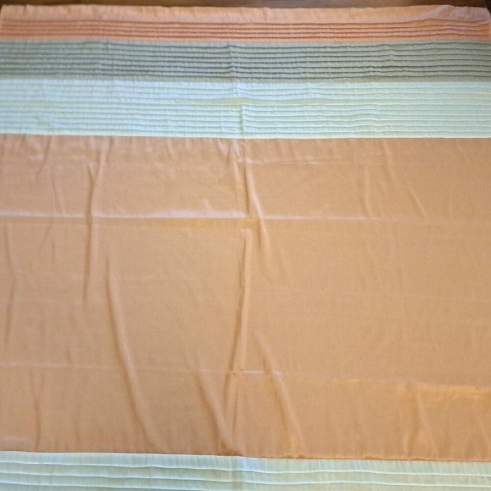 Peach Sateen Shower Curtain Textured Striped White Gray Madison Park Elegant